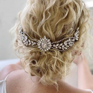 Alloy Hair Comb With Rhinestones Designed for The Back of The Head Or As A Side Comb